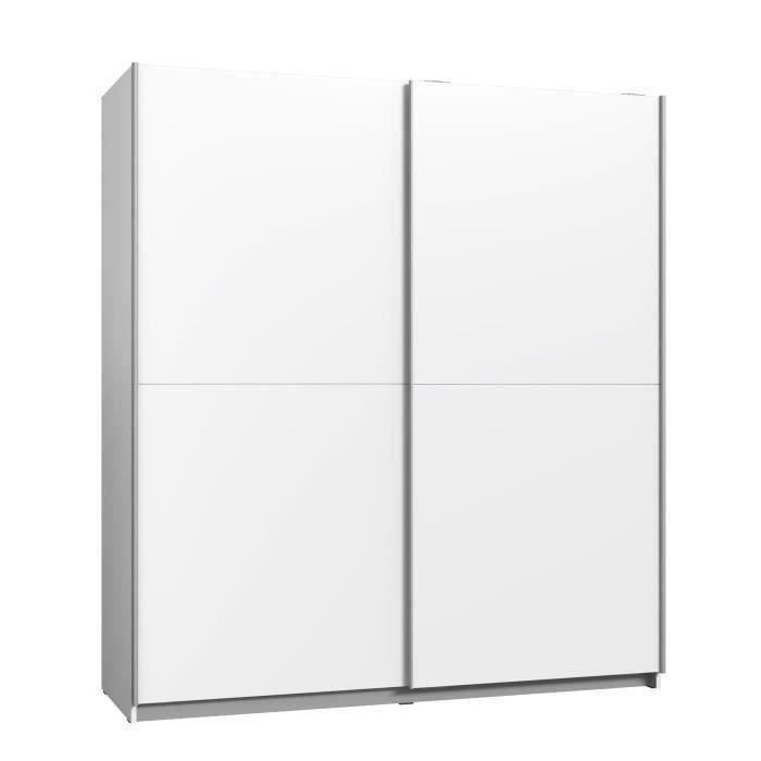 Armoire 2 portes coulissantes - Panneaux de particules - Blanc - L 170,3 x P 61,2 x H 190,5 cm - ULO