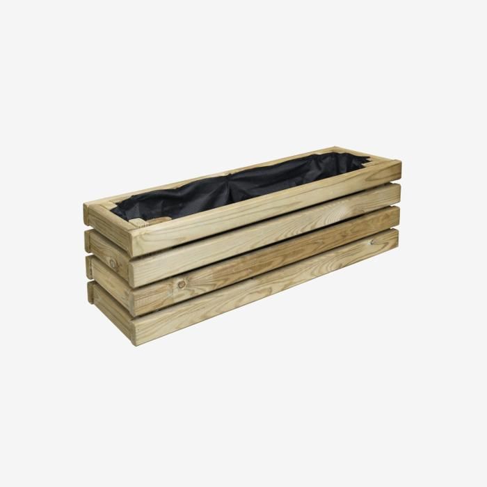 Jardinière en bois traité 59 x 19 x 19 cm