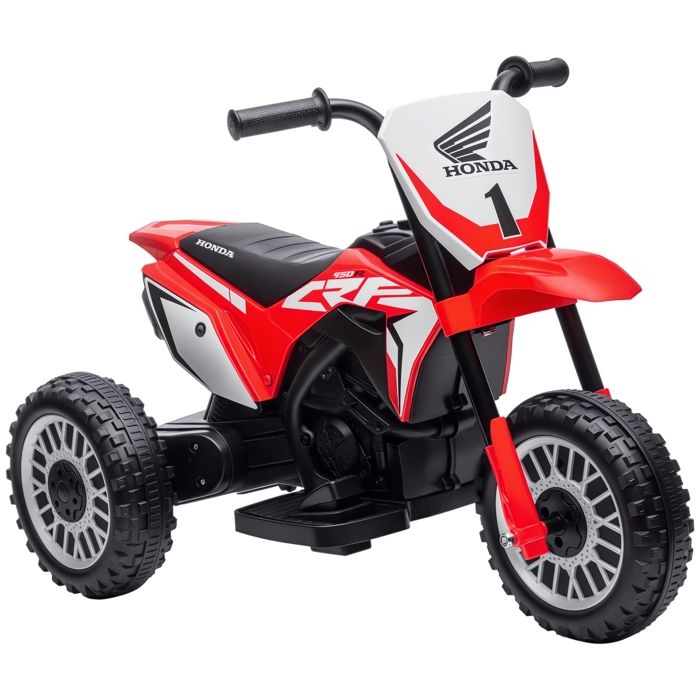 Moto cross électrique - HOMCOM - licence honda crf450rl 3 roues 6V vitesse 3 km/h 18-36 mois - PP - rouge