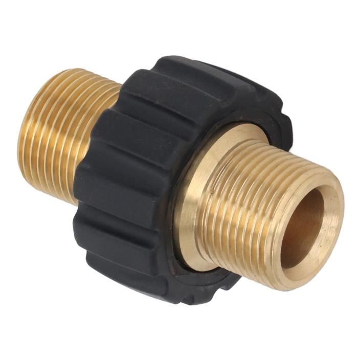 Adaptateur Laiton M22 Pour Nettoyeur Haute Pression - Connexion 15mm Mâle Vers 14mm Mâle - Jusqu'à 5000 PSI - Anti-fuite