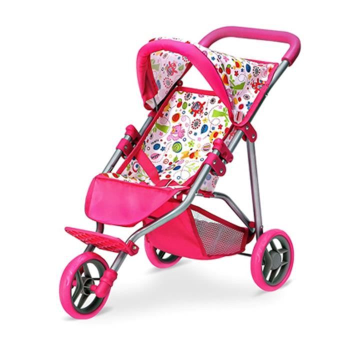 Landau Poupée Götz 2 En 1 Soft Mood - Pour Poupées Jusqu'à 50 Cm, Hauteur Réglable 58-80 Cm, Rose Anthracite