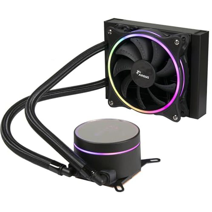 Refroidissement à eau - Inter-Tech - AIO 120 mm - Éclairage ARGB - Compatible Socket AM4 - Noir