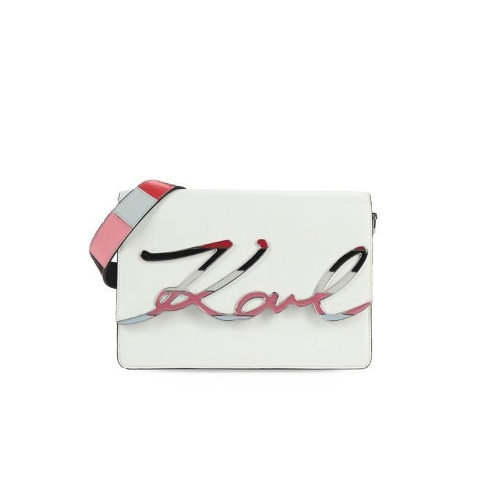 SAC BANDOULI RE K SIGNATURE BLANC KARL LAGERFELD Cdiscount