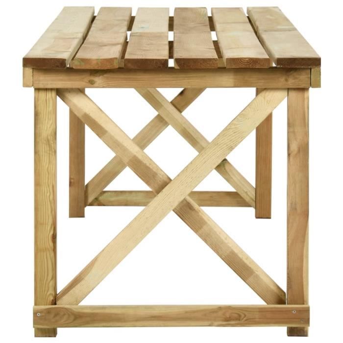 yingmshop table de jardin 200x79x75 cm bois de pin imprégné 92428