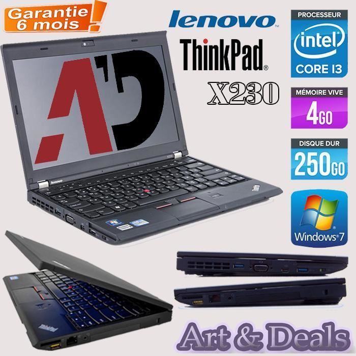 Ordinateur Portable - Lenovo - ThinkPad X230 - Intel Core i3 - 4 Go RAM - 250 Go HDD - 12.5 HD Reconditionné - Lenovo reconditionné disponible sur Cdiscount Seconde Vie