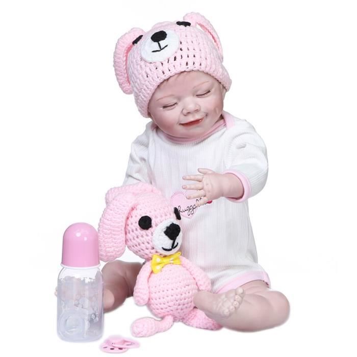 NPK �?? poup?�e jumeaux reborn en silicone ou en tissu souple, 55CM, corps complet, cheveux 