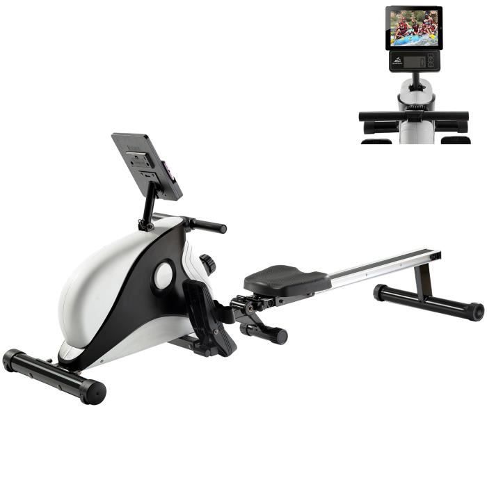 DnKelar Rameur Pliable 12 Niveaux De Résistance - Appareil Fitness Maison Avec Écran LCD - Charge Max 120 Kg