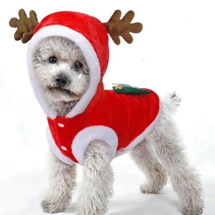 Noël Costume Hoodie Pour Chien Déguisement De Motif De Renne,Père Noël taille M - Cdiscount