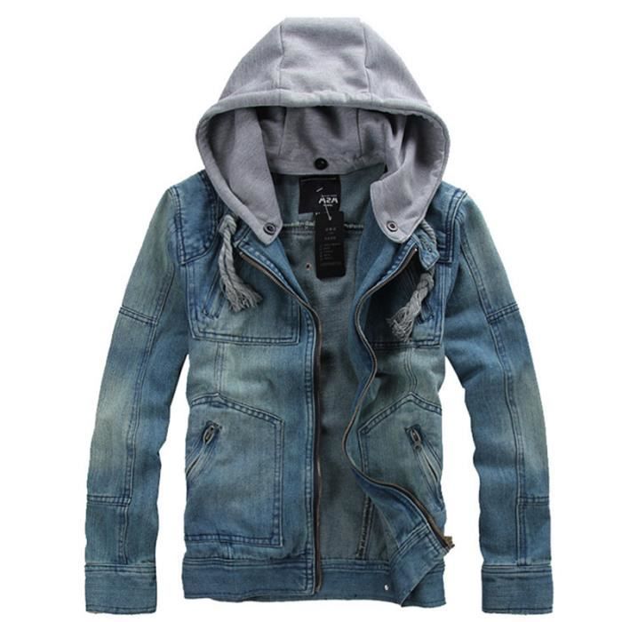 Veste en jeans a capuche homme Outlet