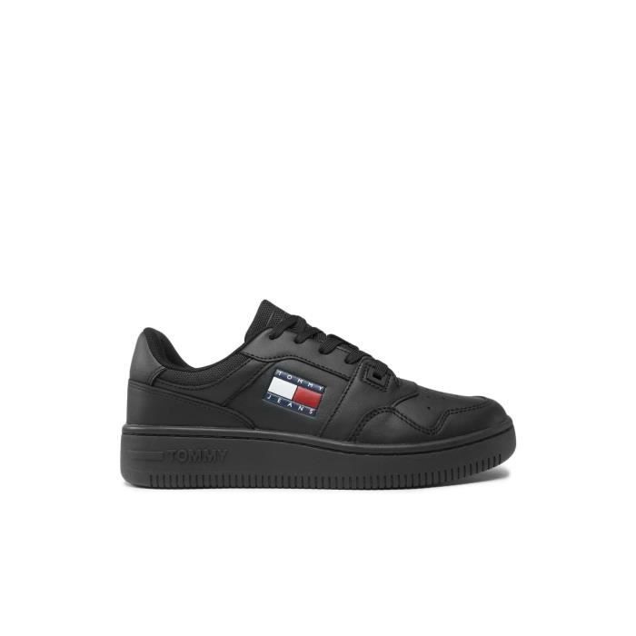 Tommy Jeans Sneakers basses retro - Tommy Jeans - Femme - Noir - Lacets - Cuir