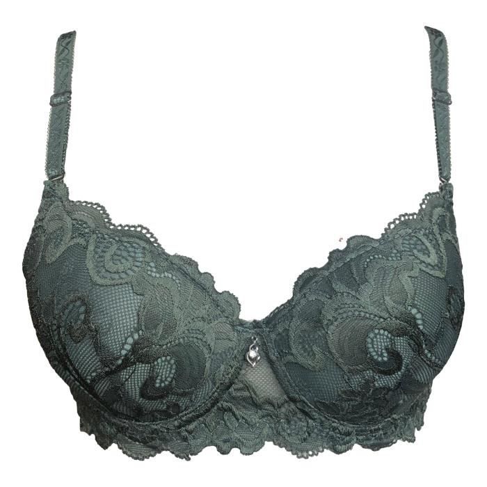 Soutien gorge push up dentelle vert 90A Lingerie femme petite