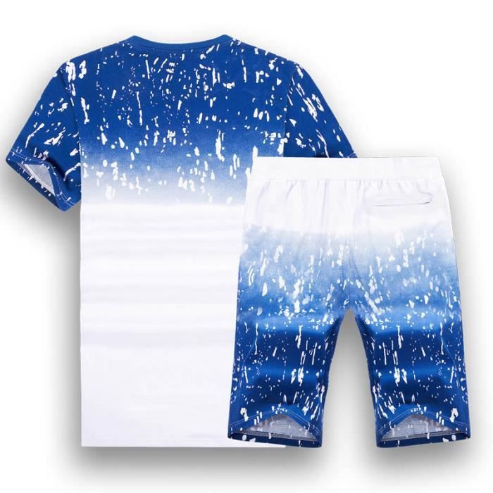 Ensemble Sport Enfant 2-6 Ans - Jolie - T-shirt Et Short Rayé - 100% Coton