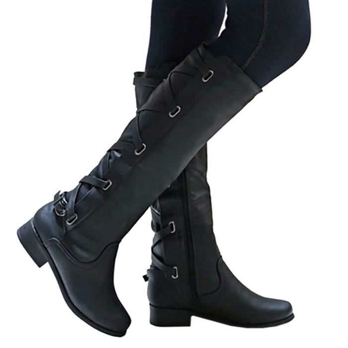 bottes vintage zippées à lacets