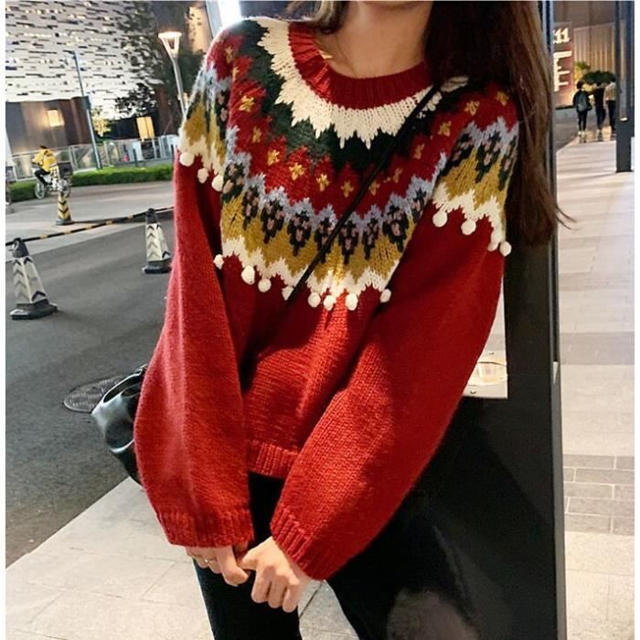 Pull jacquard norvégien best sale femme