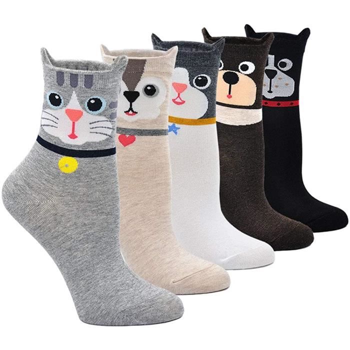 5 paires enfants chaussettes rouges dessin animé motif coton