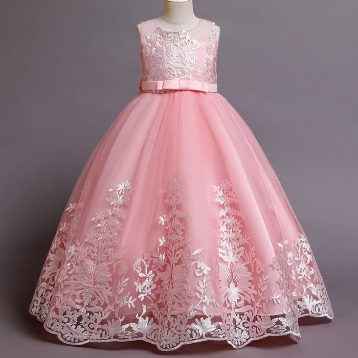 robe de soirée fille enfant princesse robe de mariée robe de fille de fleur de performance