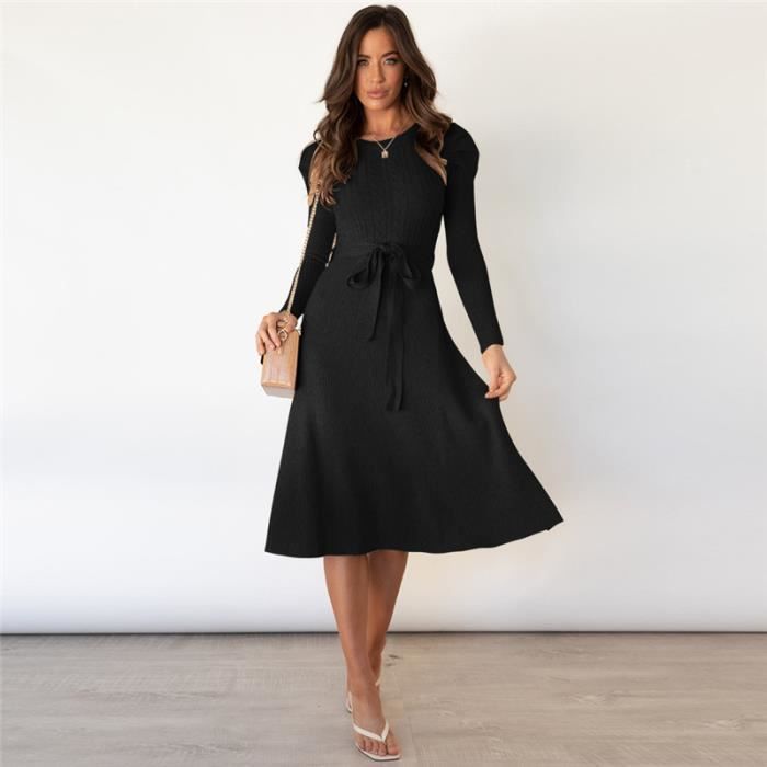Robe mi longue noire new arrivals