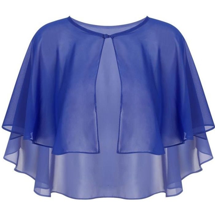 YONGHS FR Femme Cardigan Bolero Court Mousseline de Soie Etole Elegant Veste Ete pour Robe Mariage Ceremonie Bleu Bleu Cdiscount Pret a Porter