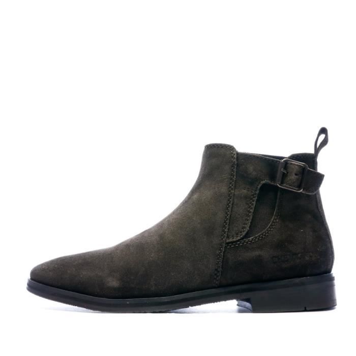 Bottines Homme Chevignon 46328 - Marron foncé - Tige en daim - Boucle métallique de cheville