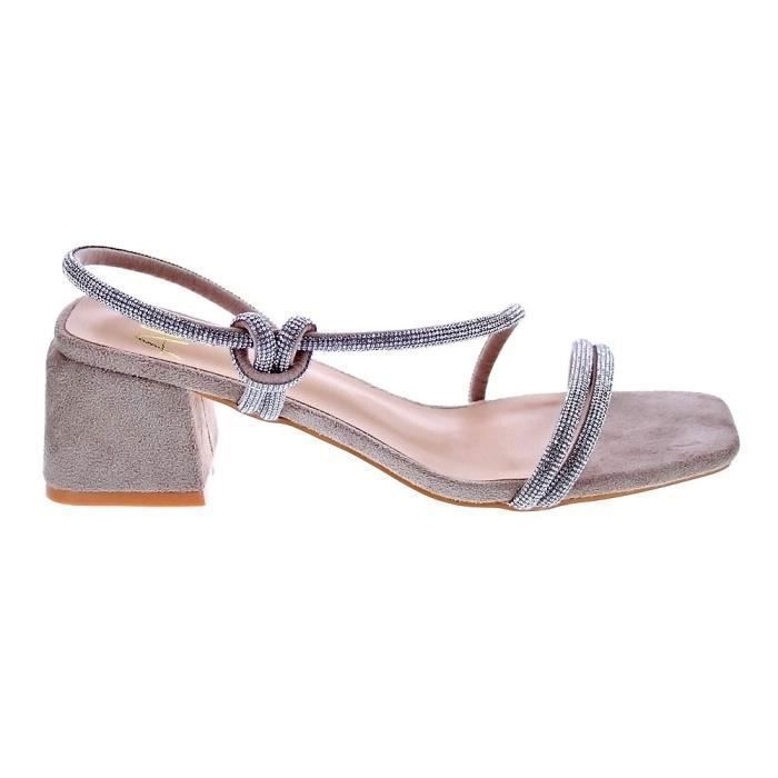 Sandales Femme Alma en Pena V23BL1012 Talon Compense 2cm Boucle de Serrage Marron