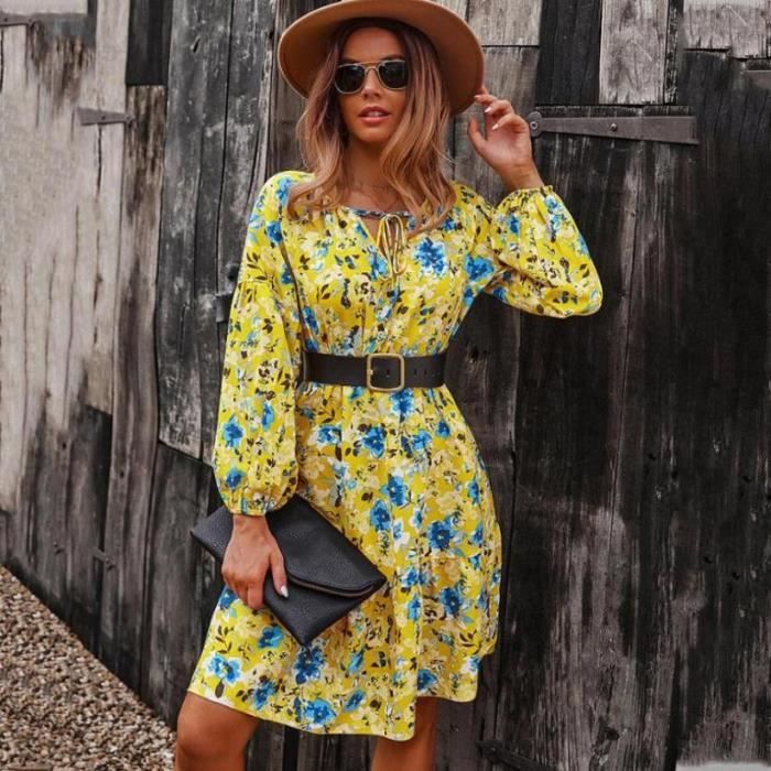 Robe 2025 chic jaune