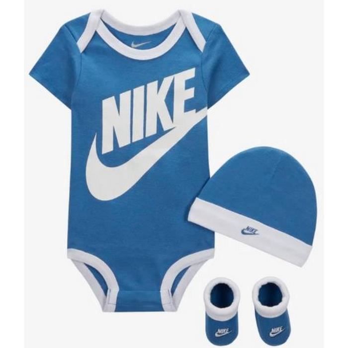 Coffret Cadeau Ensemble vêtements Naissance Nike Bébé Garcon Body Bonnet et  Chaussons Bleu Logo Nike Blanc - Cdiscount Puériculture & Eveil bébé
