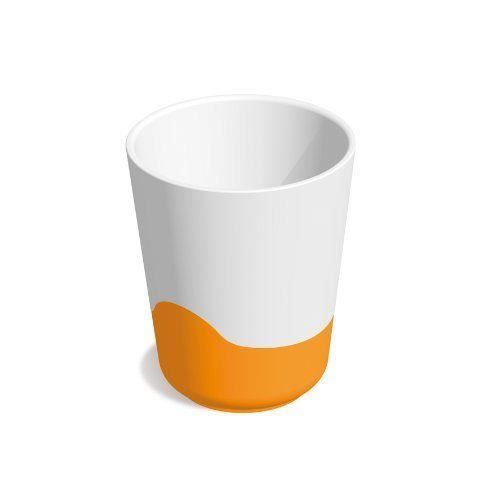 Gobelet en mélamine Plastorex - Sur un toboggan - Blanc et orange - Enfant - Diam. 6,7 x 8 cm