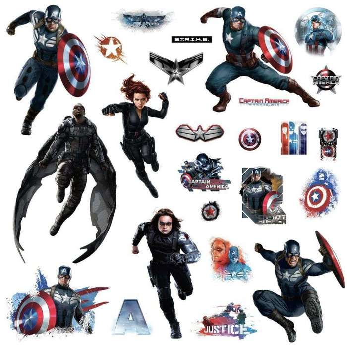 Stickers repositionnables géants Captain America le Soldat de lHiver Marvel Stickers repositionnables géants Captain America le Soldat de lHiver Marvel