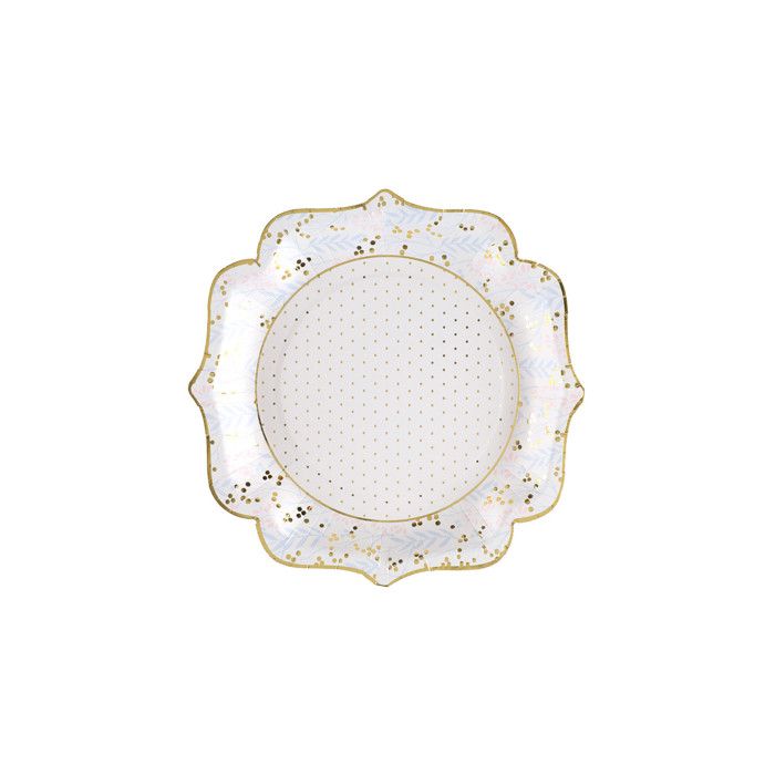 10 Assiettes Carton Baby Shower Girl Rose 21CM - Vaisselle Jetable Fête Princière