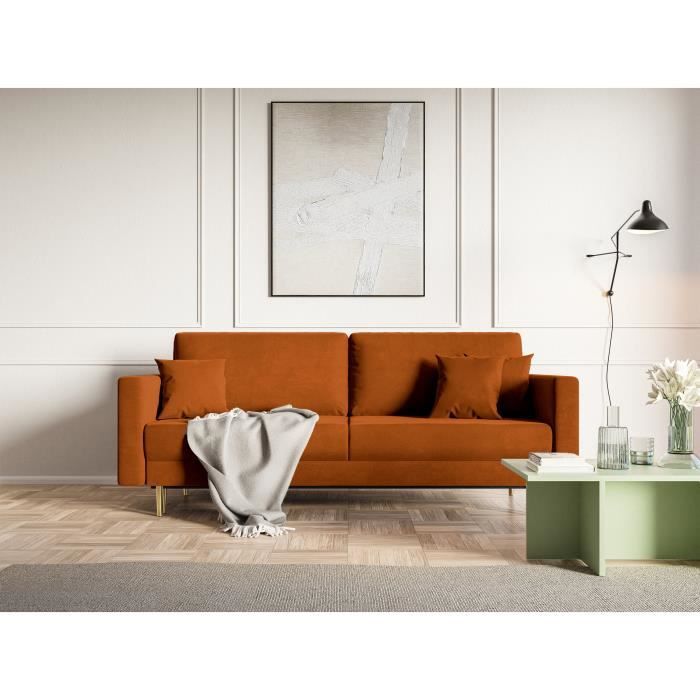 Canapé convertible - VALICO - 230 cm - 3 places - cuivre hydrophobe