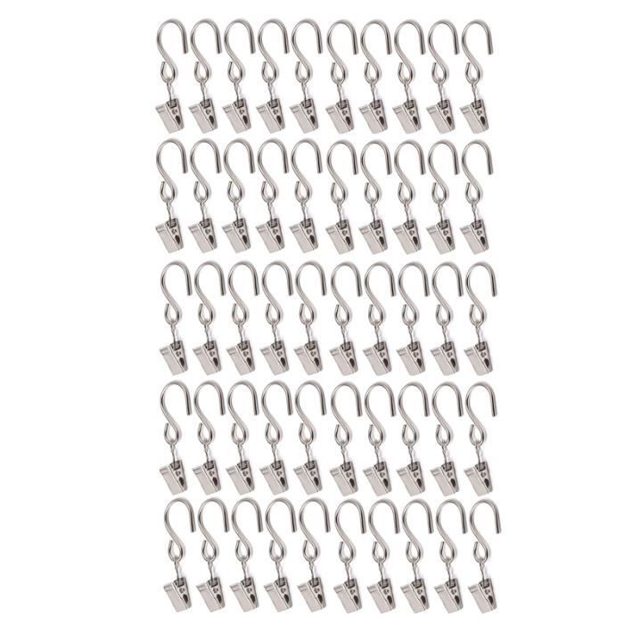 20 pinces en métal en acier inoxydable pour rideaux accessoires Couleur 5 38*26*11mm crochets de suspension en métal Clips de rideau