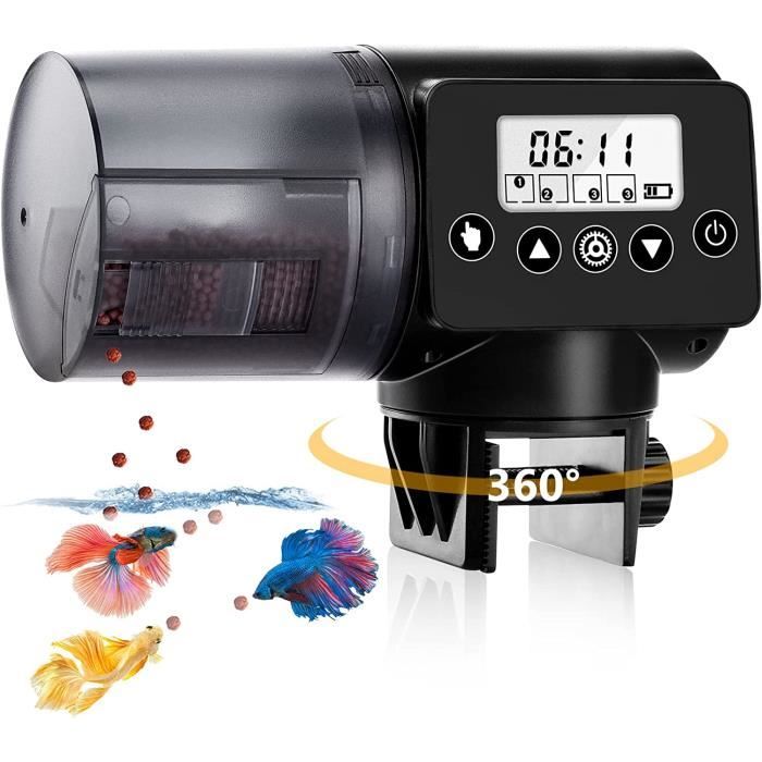 Aquarium Distributeur Automatique pour Poisson 200ml Réglable Multifonctionnel Fish Guppy