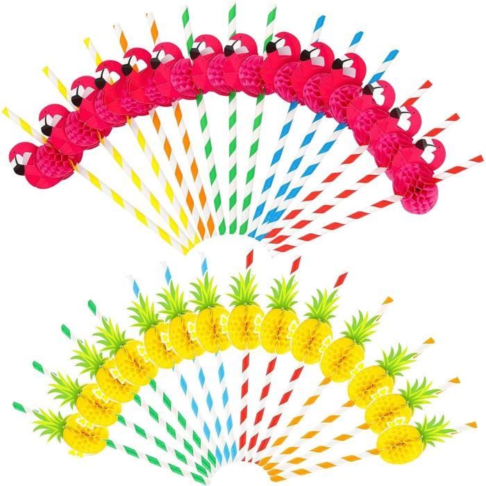 Pailles En Papier Jetables - Lot De 100, Multicolores - Écologiques Et Pratiques Pour Fêtes, Goûters, événements