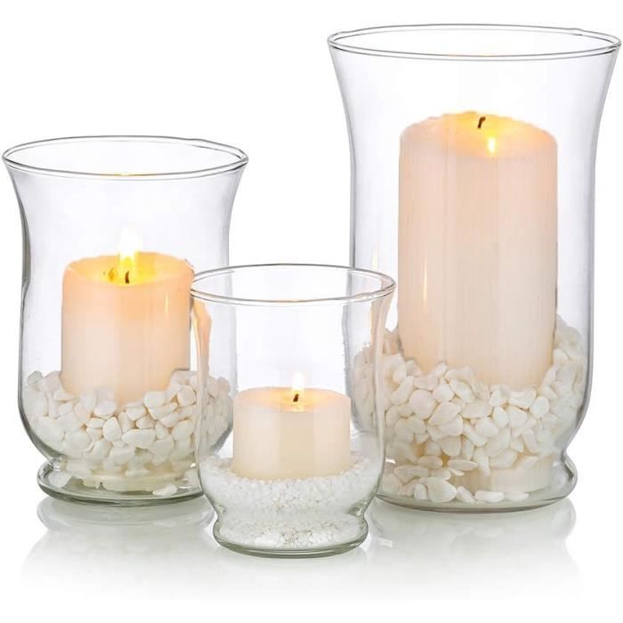 Lot De 3 Bougeoirs Riverdale En Verre Bleu Pastel – Pour Bougies Votives, Neufs