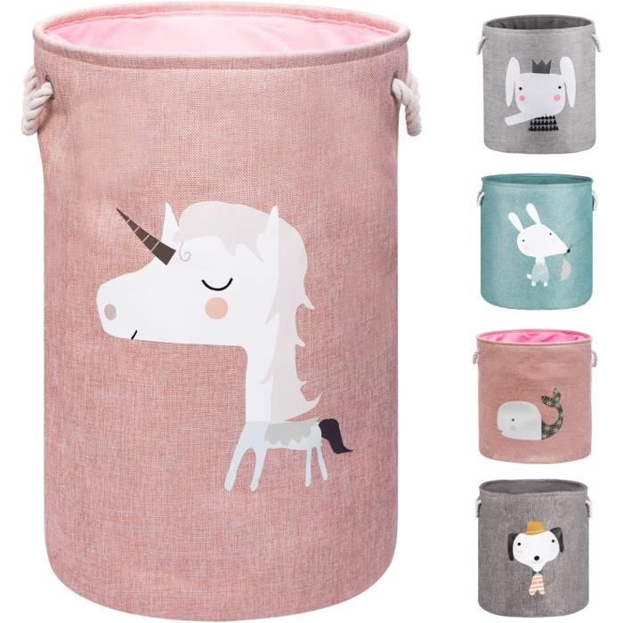Panier à Linge Repliable AXHOP 55cm Motif éléphant | Rangement Jouets Enfants, étanche à La Poussière