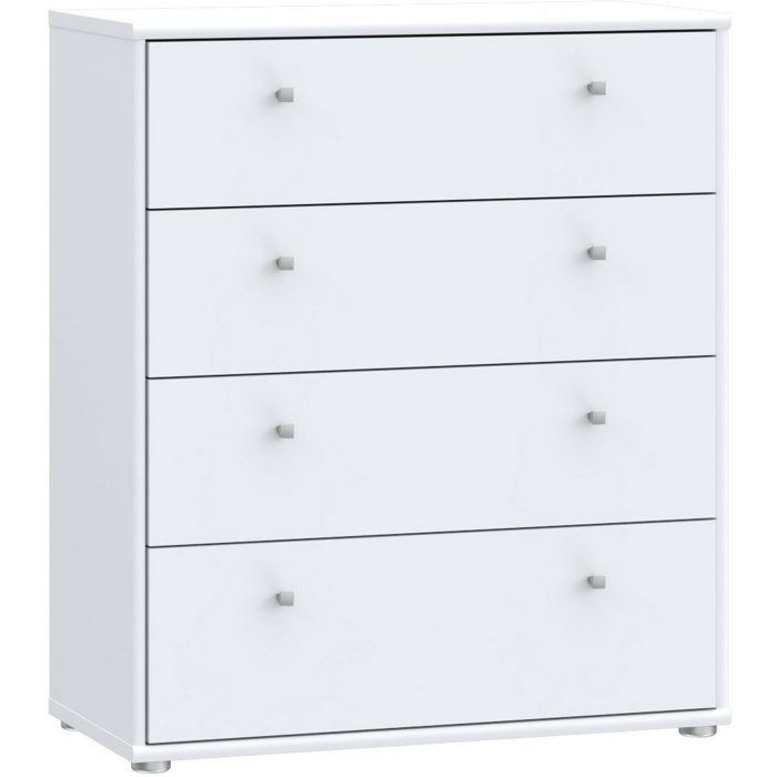 Commode Forte NET106 T2KK212-120 4 tiroirs Blanc mat 73,7x34,8x85,5 cm