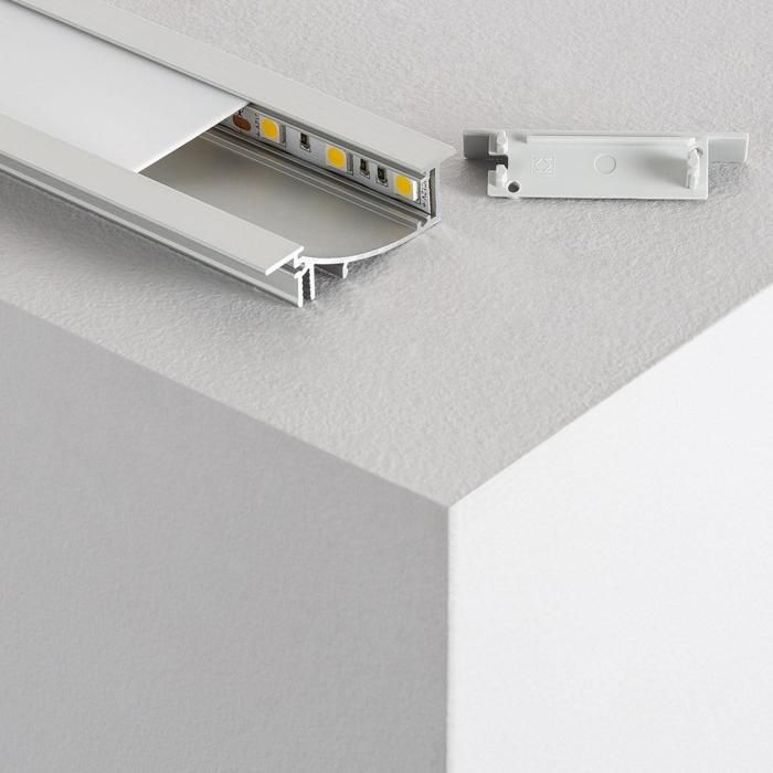 Ledkia Profilé aluminium encastrable pour rubans LED - vue 6