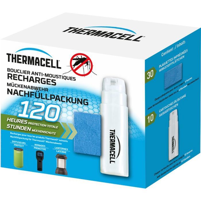 THERMACELL THRECHARG120 10 Recharges Gaz & 30 Plaquettes Jusqu'à