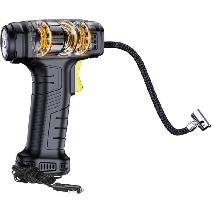 Pompe à Vélo Électrique 130PSI - Portable, Rechargeable, Arrêt Auto, Manomètre