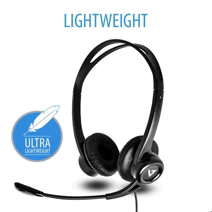 V7 HU411 Deluxe Mono Auricular con Micrófono USB Negro