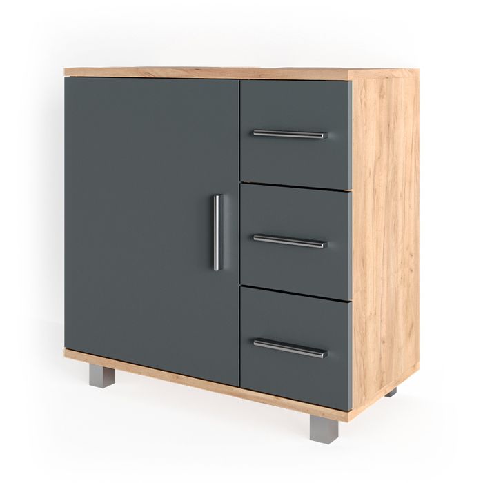 Meuble sous vasque simple Ilias 60x60.8cm Chêne de force doré Vicco 31560