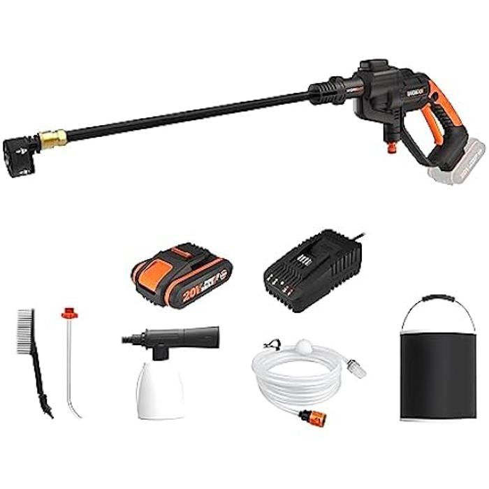 WORX Set Nettoyeur à pression et pulvérisateur portable sans fil Hydroshot WG620E.2 Livré avec batterie et chargeur set