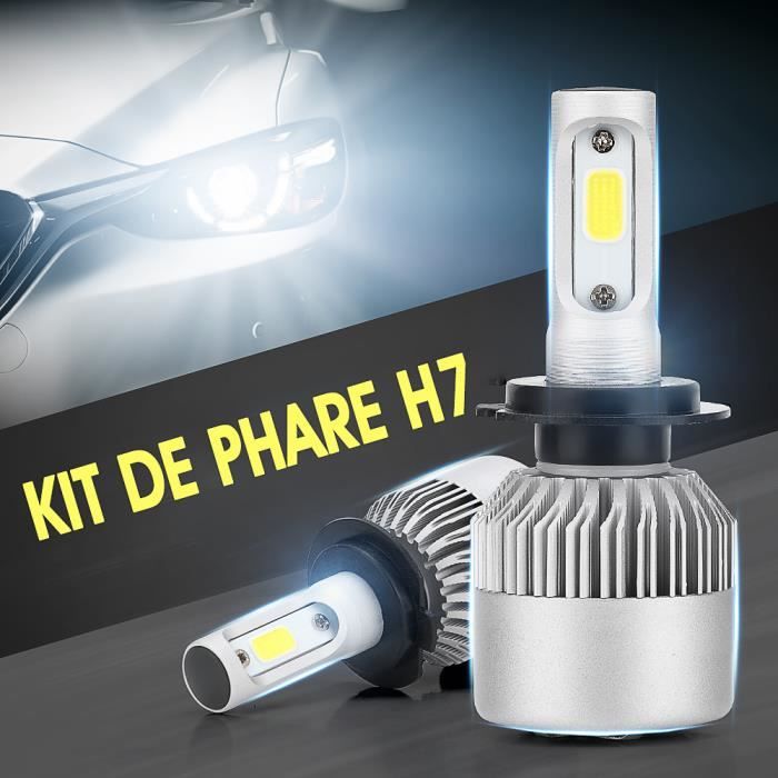 XCSOURCE Ampoule Lampe Halogène H7 8000LM 80W CREE LED Phare de voiture  Ventilateur Intégré 6000K Blanc LD1033 - Cdiscount Maison