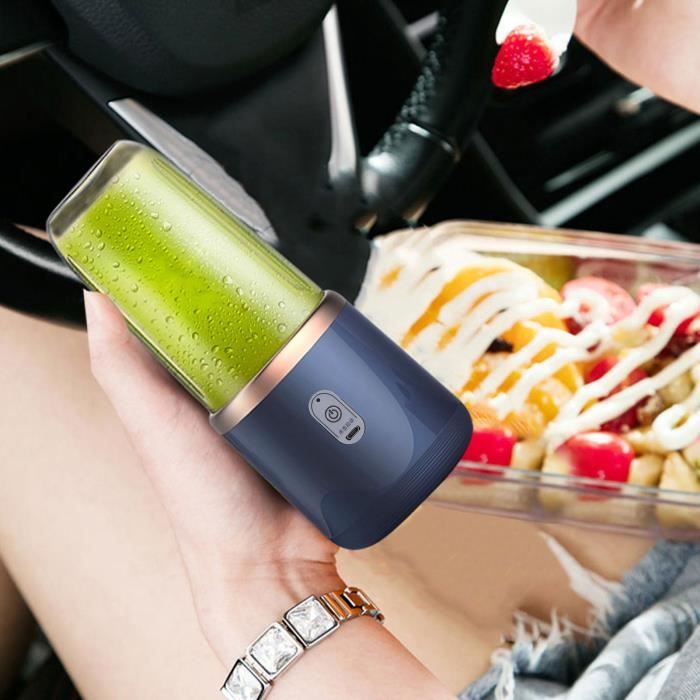 Presse-Agrumes Portable USB 6 Lames – Blender Mixeur Rechargeable 380 Ml Pour Jus Fraîcheur Nomade