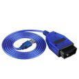 AYNEFY Câble USB de voiture Outil de balayage de scanner de câble USB OBD2 de voiture pour KKL 409.1 bleu-1