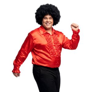Chemise Bariolée Années 80 Noir – Manches Courtes Déguisement Disco Homme Taille L