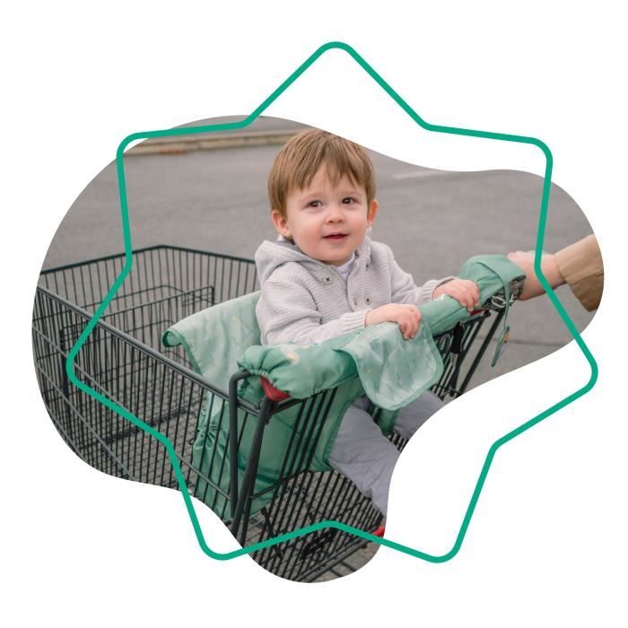 arthomer Protège Chariot pour Bébé Protege Caddie Bébé Et Confortable  Coussin Portatif pour Chariot De Supermarché