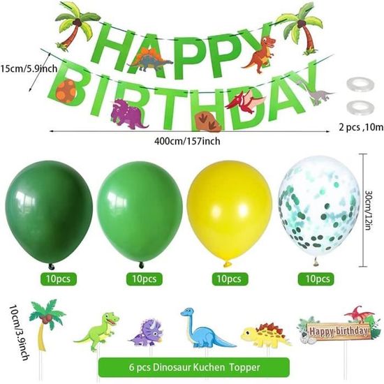 Ballons Dinosaure de baudruche x6 déco anniversaire