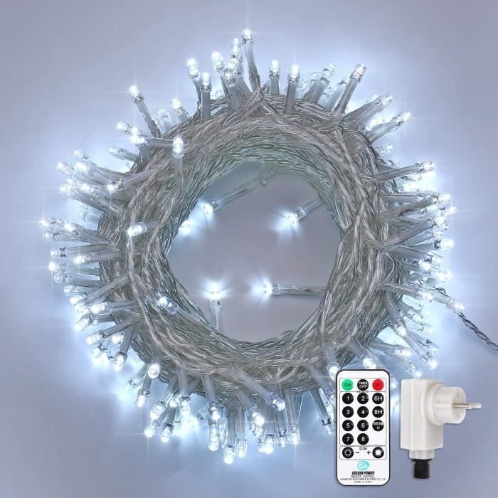 Guirlande Lumineuse 20M 200 MaxiLED blanc chaud scintillant câble