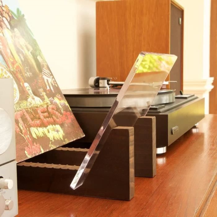 YX069 – support pour disques vinyles en acrylique, présentoir de bureau  pour CD (Transparent)